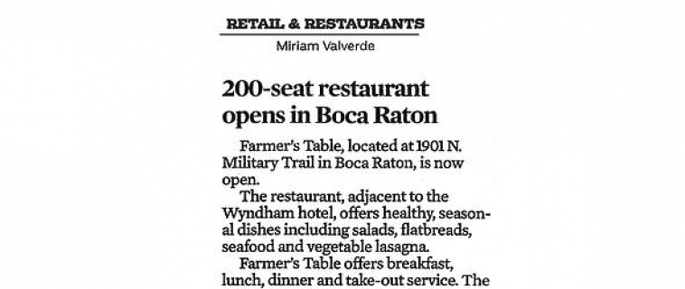 200 Seat Restaurant Opens in Boca Raton